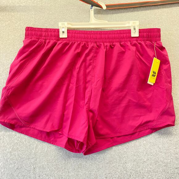 All in Motion Running shorts Womens 1X Plus Size Mid-Rise Run 3" cranberry pink - Picture 1 of 11